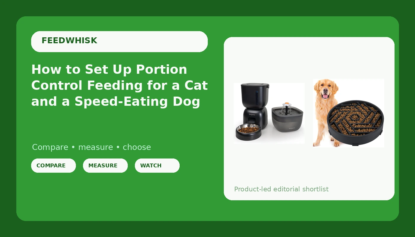 How to Set Up Portion Control Feeding for a Cat and a Speed-Eating Dog