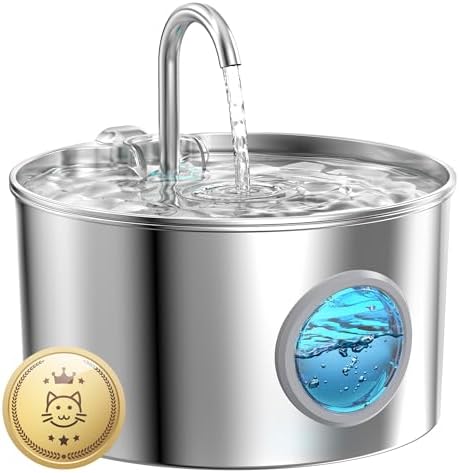 Cat Water Fountain Stainless 74oz (B0DDPYHHFX)