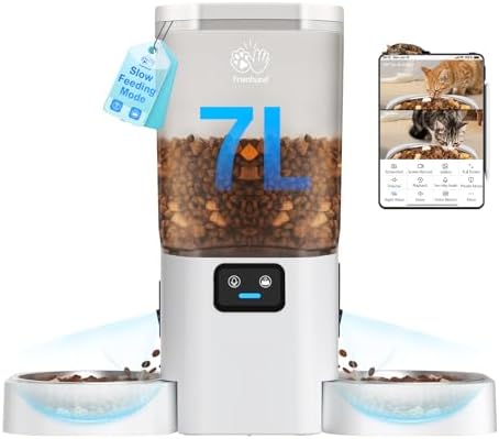 Frienhund 5G WiFi Automatic Cat Feeder with Two HD Camera (B0FCBB1JJK)